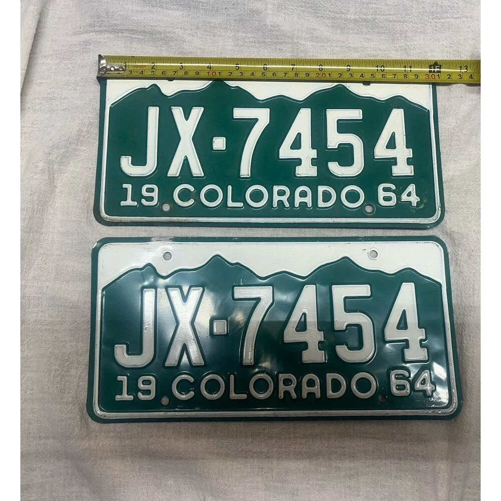 1964 Colorado License Plate Number Tag PAIR Plates